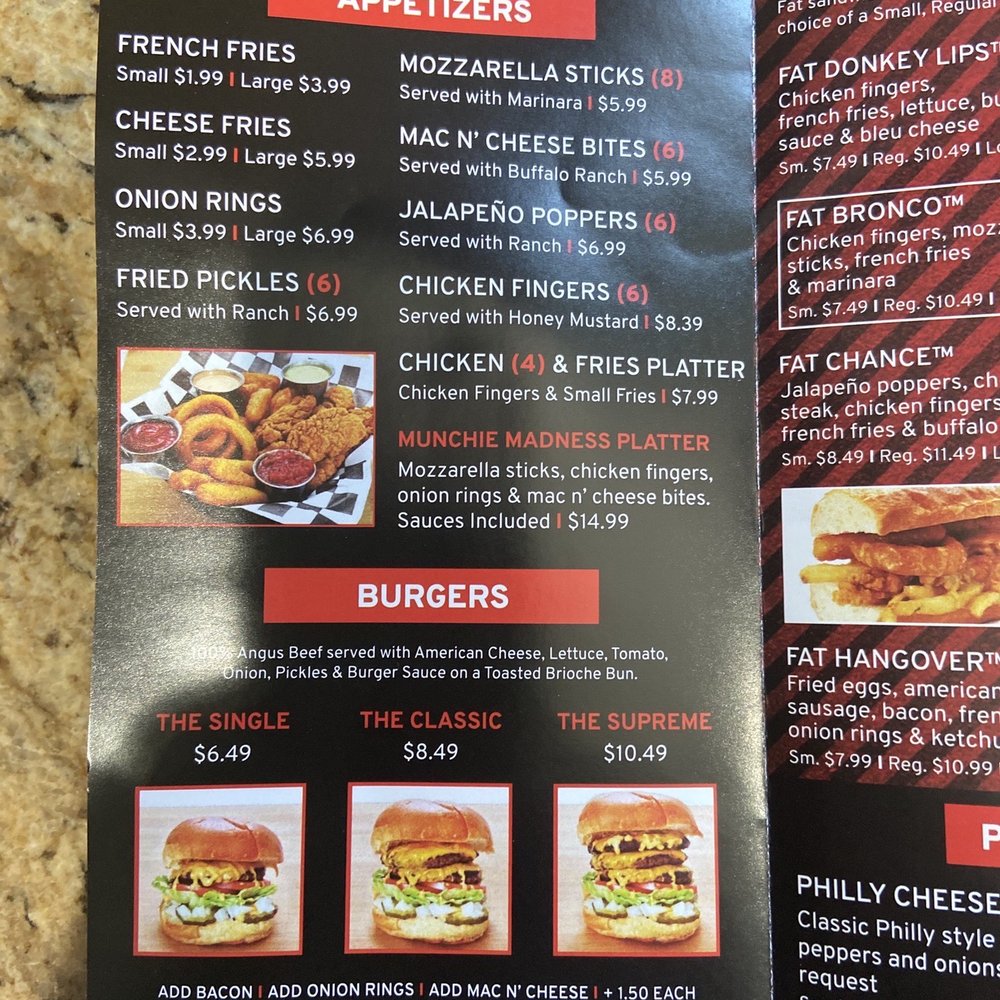 Fat Shack - Menu - Burgers Near Me - Clarksville, Tennessee