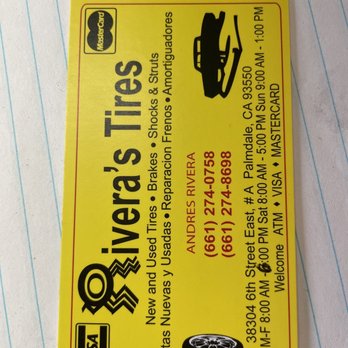 Rivera's Tires - Location and hours of operation - Tires Near Me - Palmdale, California Rivera's Tires - Location and hours of operation - Tires Near Me - Palmdale, California