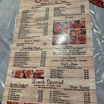 Hot N Crazy Crab - They had a nice menu - Seafood Near Me - Brandon, Florida