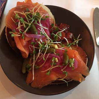 Dragonfly - Smoked salmon bagel breakfast - New American Near Me - Dallas, Texas Dragonfly - Smoked salmon bagel breakfast - New American Near Me - Dallas, Texas