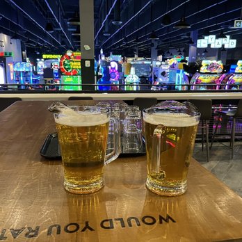 The Rec Room - two glasses of beer on a wooden table - Canadian (New) Near Me - Winnipeg, Manitoba The Rec Room - two glasses of beer on a wooden table - Canadian (New) Near Me - Winnipeg, Manitoba