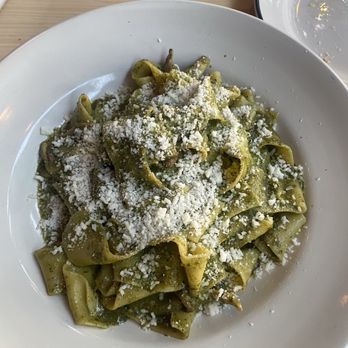 Monello - pappardelle pasta with pesto sauce and mushrooms - Italian Near Me - San Diego, California Monello - pappardelle pasta with pesto sauce and mushrooms - Italian Near Me - San Diego, California