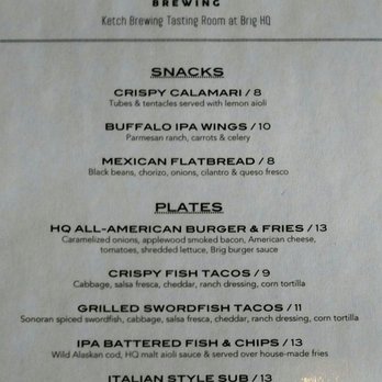 Ketch Brewing - Older food menu - Breweries Near Me - San Diego, California Ketch Brewing - Older food menu - Breweries Near Me - San Diego, California