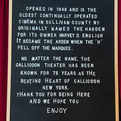Callicoon Theater - Founded in 1948 and still has an old-time feel