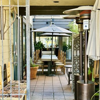 Green Temple - Outdoor seating with umbrellas - Vegetarian Near Me - Redondo Beach, California