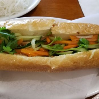 Pho Khang - Chicken sandwich. Nice airy Viet baguette, sweet mayo sauce pairs nicely - Vietnamese Near Me - Richmond, British Columbia