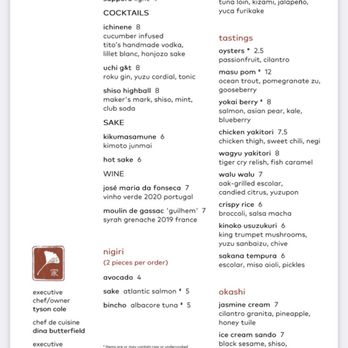 Uchi Miami - Happy hour menu - Asian Fusion Near Me - Miami, Florida