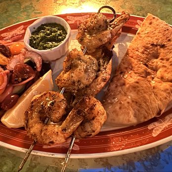 Night Hawk - Shrimp platter served with 1/2 a pita and Greek Salad. Don't get the Greek Salad if you are getting a kabob platter, lol - Greek Near Me - Coronado, California Night Hawk - Shrimp platter served with 1/2 a pita and Greek Salad. Don't get the Greek Salad if you are getting a kabob platter, lol - Greek Near Me - Coronado, California
