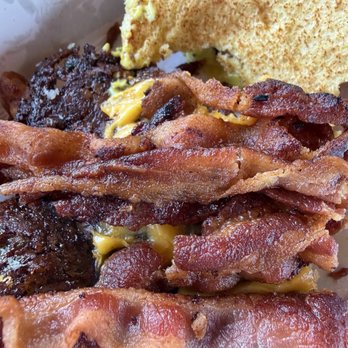 Main Street Eats - Boatload of Bacon: loaded with bacon.  Several pieces fell off before I took the picture. - Burgers Near Me - Kennesaw, Georgia