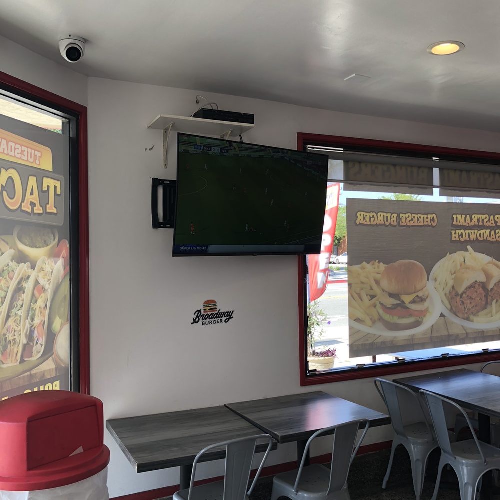 The Broadway Burger - Two T.V's inside - Burgers Near Me - Glendale, California