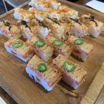 Green Leaf Sushi - Aburi sushi platter (3 types) - Sushi Bars Near Me - Vancouver, British Columbia Green Leaf Sushi - Aburi sushi platter (3 types) - Sushi Bars Near Me - Vancouver, British Columbia