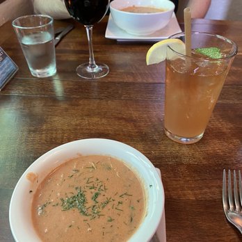 Robins Restaurant - Salmon Bisque soup - New American Near Me - Cambria, California Robins Restaurant - Salmon Bisque soup - New American Near Me - Cambria, California