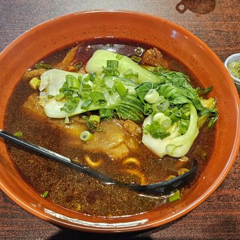 Corner Beef Noodle House - Tendon Beef Stew Noodle (regular). A bit pricey at $18.53, but delicious and filling. - Taiwanese Near Me - El Monte, California
