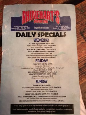 Menu photo 6 Rhinehart's Oyster Bar Evans, GA Menu photo 6 Rhinehart's Oyster Bar Evans, GA