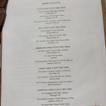 National Wine Education & Training Centre - Flight menu - Restaurants Near Me - Adelaide, SA