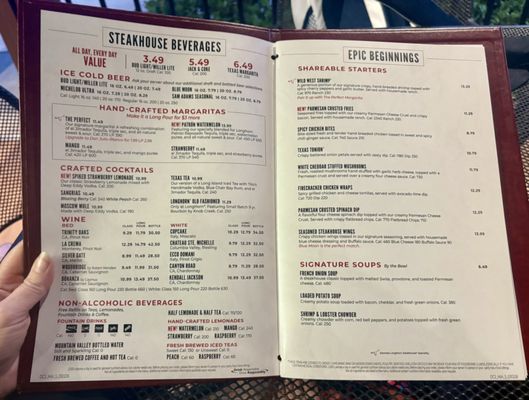 Menu photo 1 LongHorn Steakhouse Miami, FL