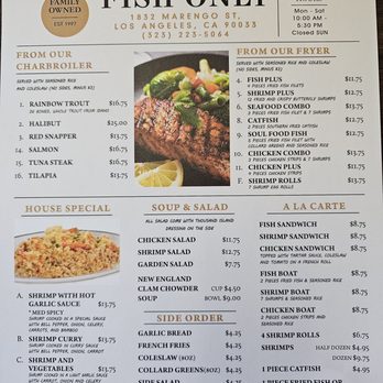 Fish Only Restaurant - New menu and prices! - Seafood Near Me - Los Angeles, California