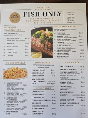 Menu photo 4 Fish Only Restaurant Los Angeles, CA