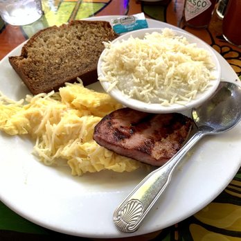 Blue Heaven - Rooster Special. Cheese is a $3 up-charge (and didn't add much to the meal). Banana bread is almost as good as my own recipe ;-) - Breakfast & Brunch Near Me - Key West, Florida Blue Heaven - Rooster Special. Cheese is a $3 up-charge (and didn't add much to the meal). Banana bread is almost as good as my own recipe ;-) - Breakfast & Brunch Near Me - Key West, Florida