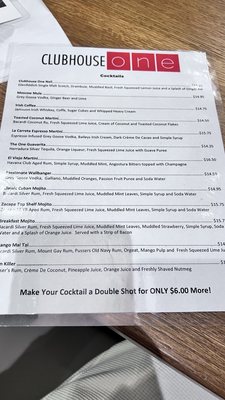 Menu photo 1 Clubhouse One Miami, FL Menu photo 1 Clubhouse One Miami, FL
