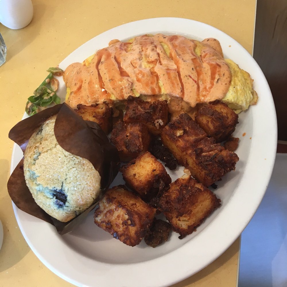 Wild Eggs - Buffalo chicken omelette with breakfast tots - Breakfast & Brunch Near Me - Carmel, Indiana Wild Eggs - Buffalo chicken omelette with breakfast tots - Breakfast & Brunch Near Me - Carmel, Indiana