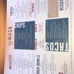 MASA Taqueria Y Cantina - Lunch menu.