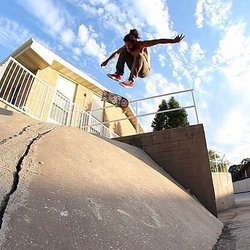 Switch stance heel flip