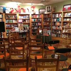 Malaprop's Bookstore & Cafe - Setting up for an event near the cafe.