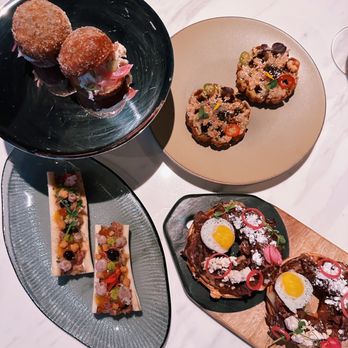 Bellpine - Crab Berliner, Geoduck Buñuelo, Albacore and Wagyu Beef Tartare, Wagyu Beef Waffle - Cocktail Bars Near Me - Portland, Oregon