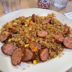 Cincy crab - "Cajun" fried rice with sausage...for those of us not really into the boil scene.