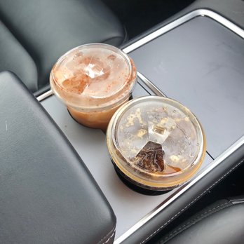 Lola Coffee - two cups of iced coffee on a tray in a car - Coffee & Tea Near Me - Phoenix, Arizona