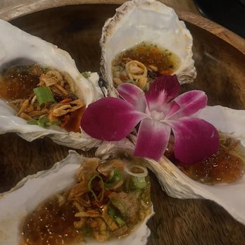 11 Tigers - Oysters with fried shallots roe and scallions with a tangy kick - Asian Fusion Near Me - New York, New York 11 Tigers - Oysters with fried shallots roe and scallions with a tangy kick - Asian Fusion Near Me - New York, New York