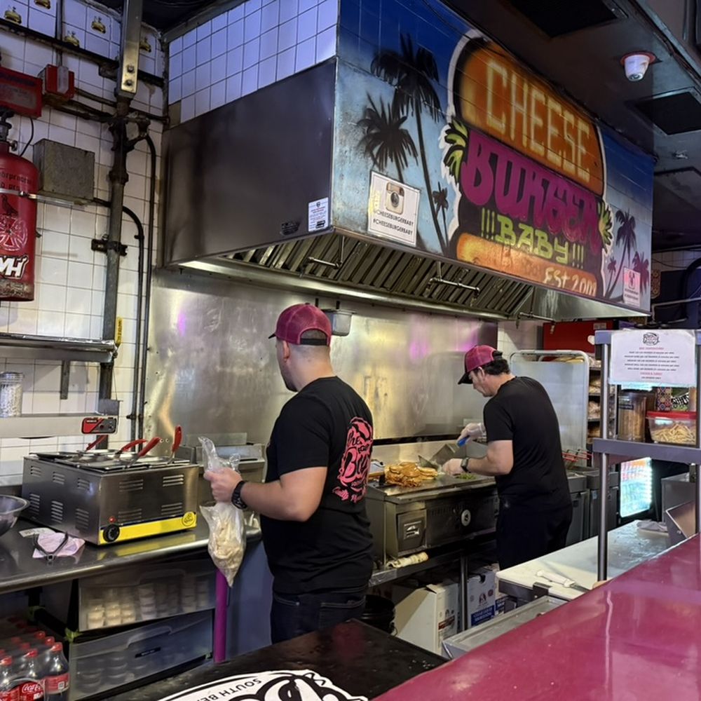 Hard at work at the grill Hard at work at the grill