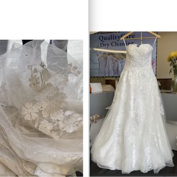 QualityCare Dry Cleaning - Lace & Embroidery Wedding Gown brought in for Preservation - Dry Cleaning Near Me - Arcadia, California QualityCare Dry Cleaning - Lace & Embroidery Wedding Gown brought in for Preservation - Dry Cleaning Near Me - Arcadia, California