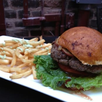 Far Bar - Happy hour: far bar burger with wasabi fries - Asian Fusion Near Me - Los Angeles, California