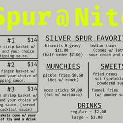 Spur Nite - Spur @ Nite Menu