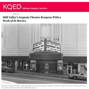 Sequoia Cinema - The Sequoia is still going strong! Fun fact: The building is 95 years old. - Cinema Near Me - Mill Valley, California