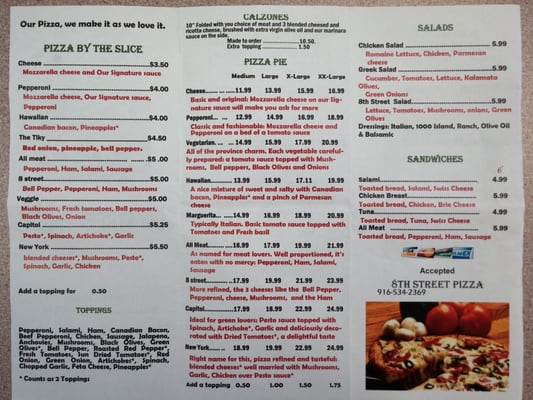 Menu photo 8 Eight Street Pizza Sacramento, CA Menu photo 8 Eight Street Pizza Sacramento, CA