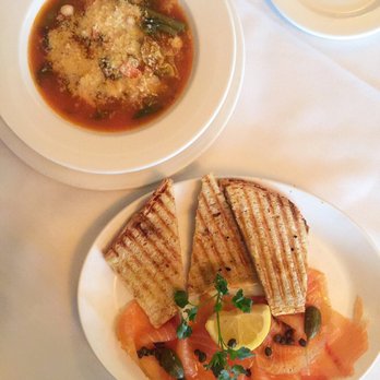 Toscano Restaurant - Salmone Affumicato and Minestrone Di Verdura - Italian Near Me - Boston, Massachusetts