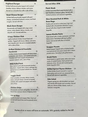 Menu photo 6 Highland House Restaurant Mount Shasta, CA