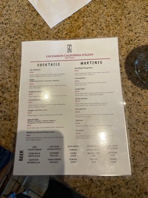 Menu photo 7 Zin - Uncommon California Italian Delafield, WI