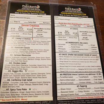 Poke Burrito - Menu - Poke Near Me - Chicago, Illinois