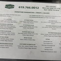 Danny's Deli - Menu