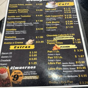 El Tres Bakery - Menu - Sandwiches Near Me - Arecibo, Puerto Rico