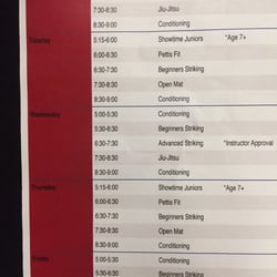 Pettis Martial Arts - New schedule for the adult side.