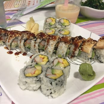 Avana Sushi - Dragon roll & mango shrimp roll- both so yummy! - Japanese Near Me - Boston, Massachusetts Avana Sushi - Dragon roll & mango shrimp roll- both so yummy! - Japanese Near Me - Boston, Massachusetts
