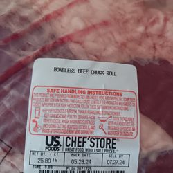 US Foods CHEF'STORE - 25 pounds of beef chuck for 4.59 per pound