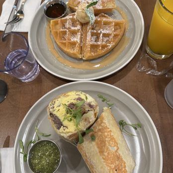 Poached Kitchen - Churro waffle, The Brunch Burrito - Breakfast & Brunch Near Me - Whittier, California