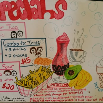 Bubble Tea House - This sign needs to be on the front so customer will not miss these deals - Bubble Tea Near Me - Houston, Texas