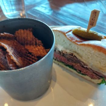 The Ozark Mill - Half order of sweet potato fries and The Mill Burger! Gruyere, Braised Short Ribs, Arugula, Truffle Aoili. - Venues & Event Spaces Near Me - Ozark, Missouri